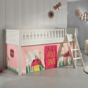 wohnli-moebel-suche-800001042850-1 KINDERBETT Karyl 208x114x135 Massivholz Weiß Textilset Spring 1 Holz 58aufmkessel Möbel > Betten > Hoch- und Etagenbetten > Hochbetten Weiß