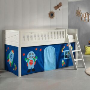 wohnli-moebel-suche-800001042854-1 KINDERBETT Karyl 208x114x135 Massivholz Weiß Textilset Astro 1 Holz 58aufmkessel Möbel > Betten > Hoch- und Etagenbetten > Hochbetten Weiß