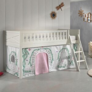 wohnli-moebel-suche-800001042858-1 KINDERBETT Karyl 208x114x135 Massivholz Weiß Textilset Birdy 1 Holz 58aufmkessel Möbel > Betten > Hoch- und Etagenbetten > Hochbetten Weiß