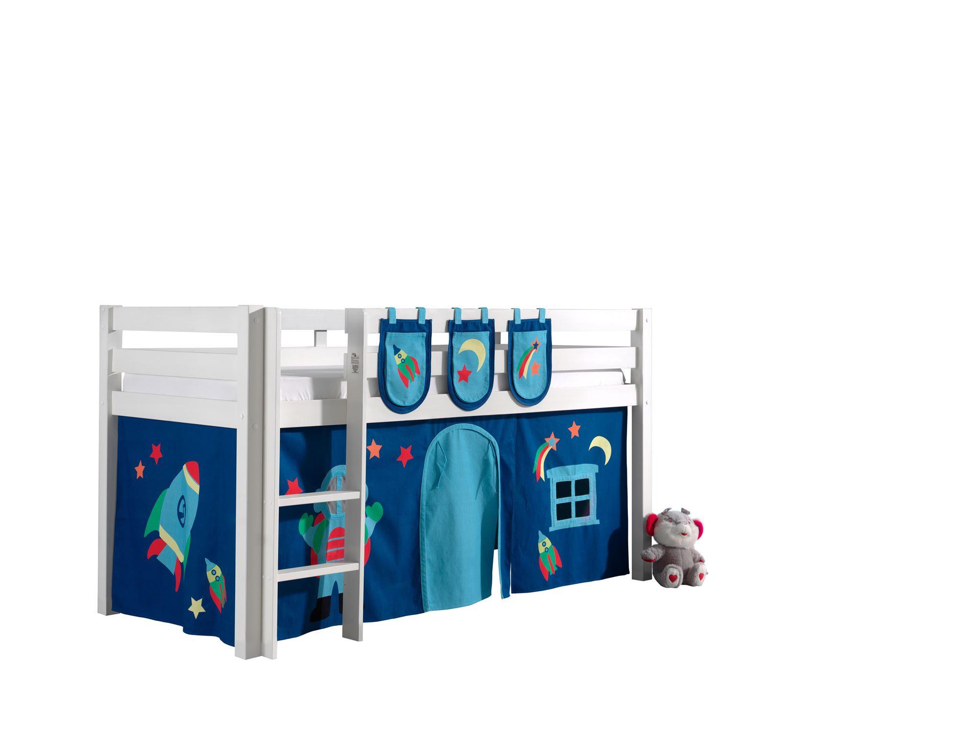 Wohnli Möbelsuche - KINDERBETT Karolina 210x114x106 Massivholz Weiß Textilset Astro 3