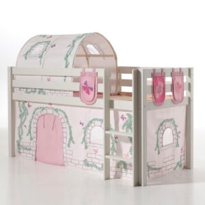 wohnli-moebel-suche-800001042861-1 KINDERBETT Karolina 210x114x106 Massivholz Weiß Textilset Burg 4 Holz 58aufmkessel Möbel > Betten > Hoch- und Etagenbetten > Hochbetten Weiß