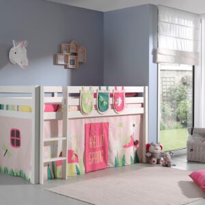 wohnli-moebel-suche-800001042863-1 KINDERBETT Karolina 210x114x106 Massivholz Weiß Textilset Spring 3 Holz 58aufmkessel Möbel > Betten > Hoch- und Etagenbetten > Hochbetten Weiß