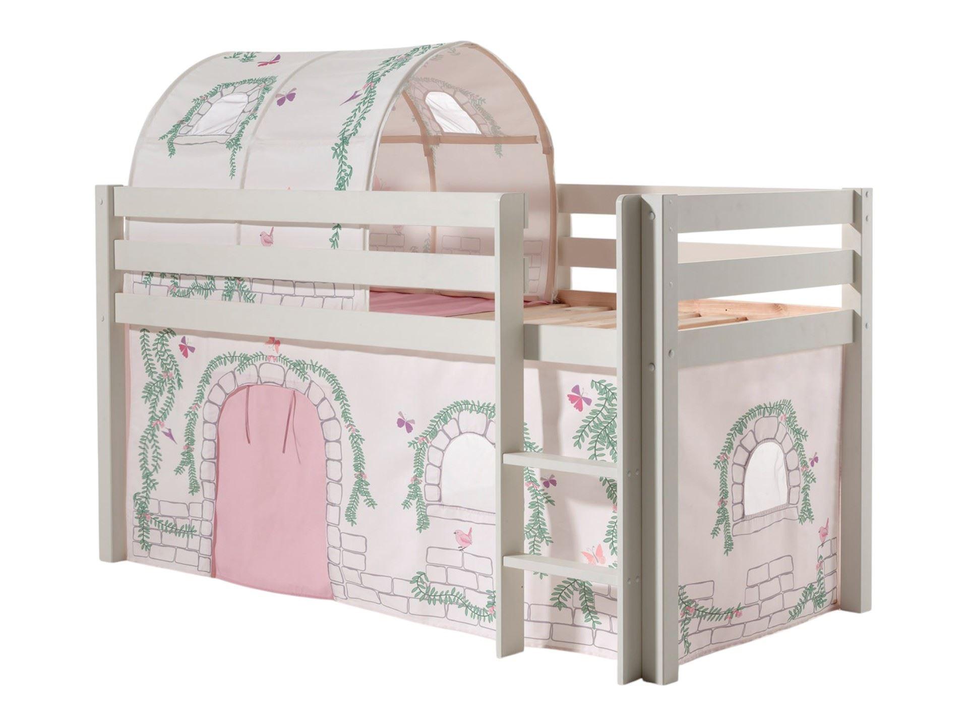 Wohnli Möbelsuche - KINDERBETT Karolina 210x114x106 Massivholz Weiß Textilset Burg 2