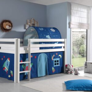 wohnli-moebel-suche-800001042868-1 KINDERBETT Karolina 210x114x106 Massivholz Weiß Textilset Astro 2 Holz 58aufmkessel Möbel > Betten > Hoch- und Etagenbetten > Hochbetten Weiß