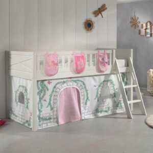 wohnli-moebel-suche-800001042876-1 KINDERBETT Karyl 208x114x135 Massivholz Weiß Textilset Birdy 3 Holz 58aufmkessel Möbel > Betten > Hoch- und Etagenbetten > Hochbetten Weiß