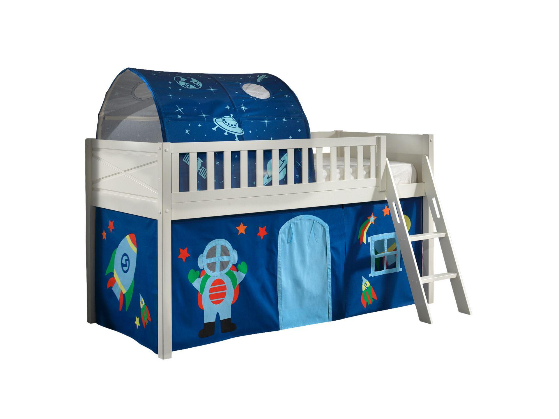 Wohnli Möbelsuche - KINDERBETT Karyl 208x114x135 Massivholz Weiß Textilset Astro 2