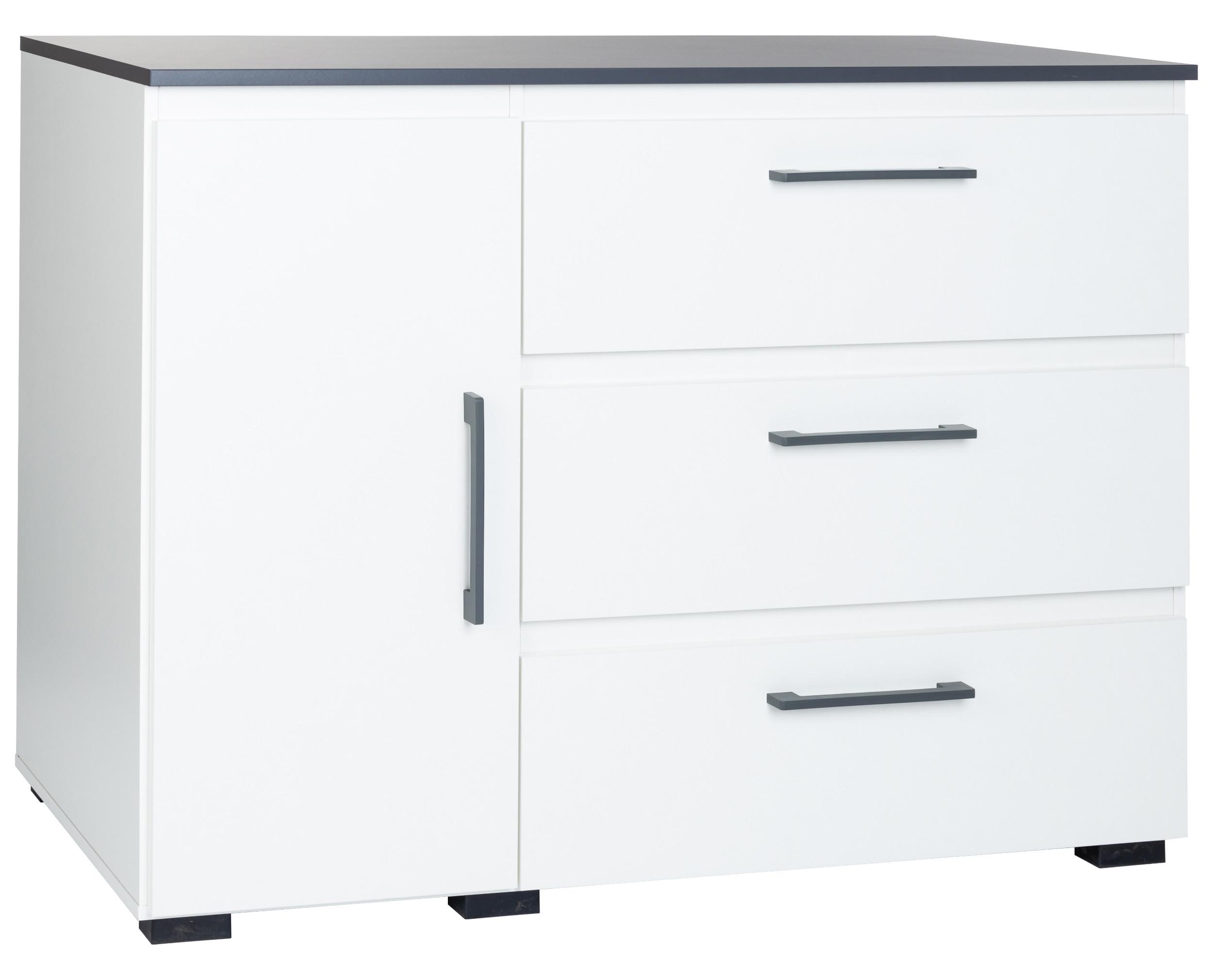 wohnli-moebel-suche-800001043182 Wohnli Möbelsuche - KOMMODE 127/92/50 cm Weiß Anthrazit