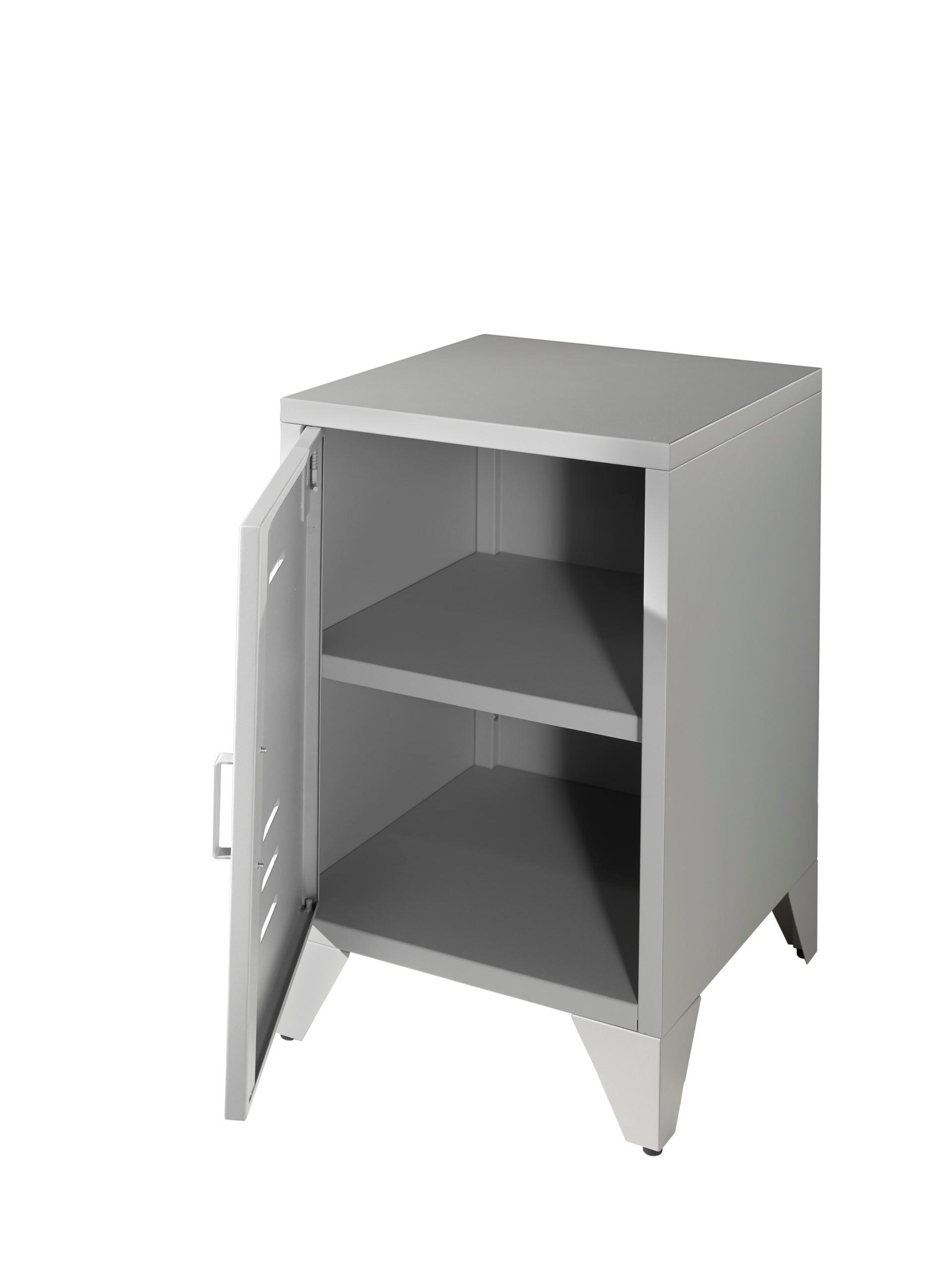 NACHTKOMMODE Kay 40x40x60 Industrial Design aus Metall Grau Metall 58aufmkessel Möbel > Kommoden & Schubladenschränke > Nachttische Grau