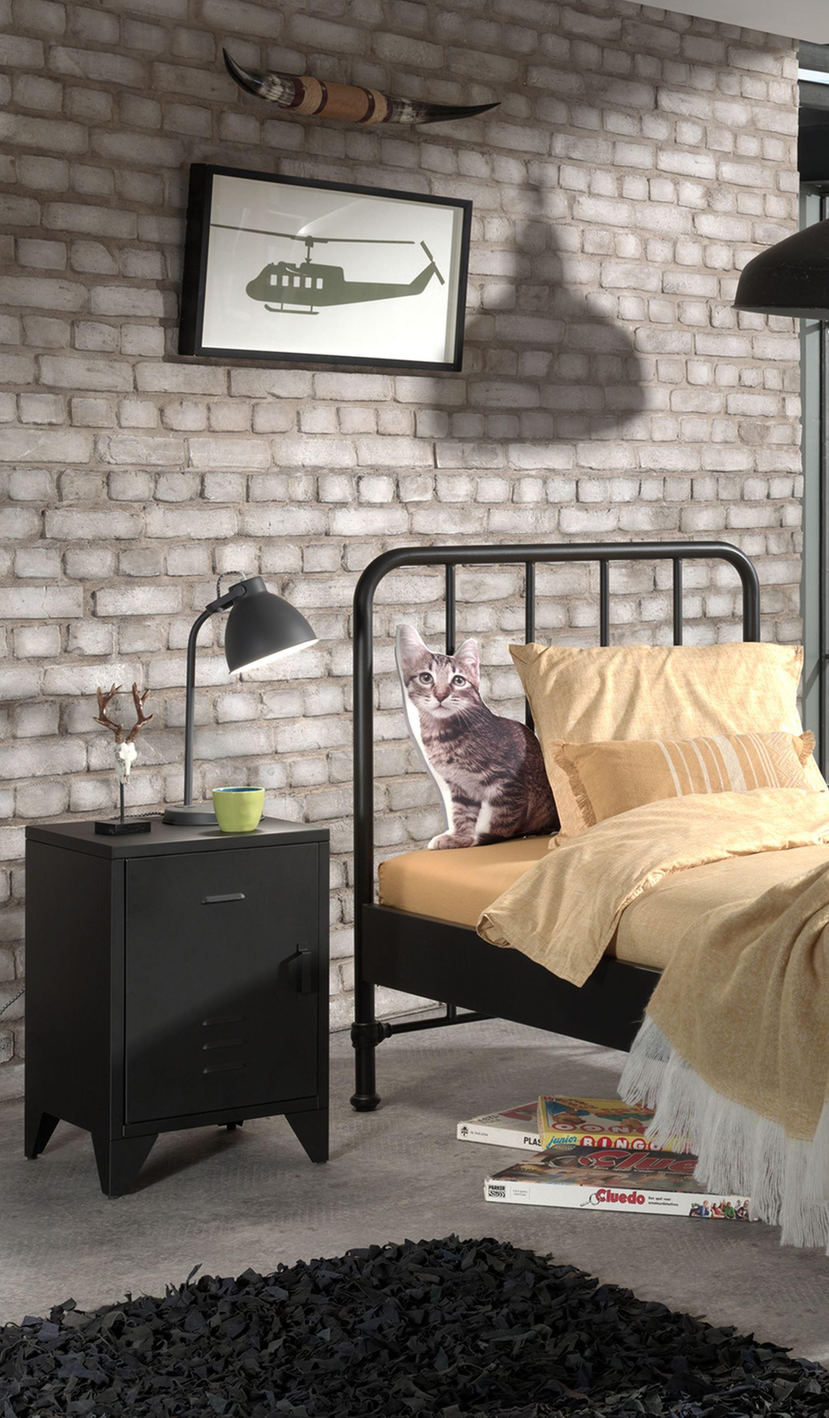 NACHTKOMMODE Kay 40x40x60 Industrial Design aus Metall Schwarz Metall 58aufmkessel Möbel > Kommoden & Schubladenschränke > Nachttische Schwarz