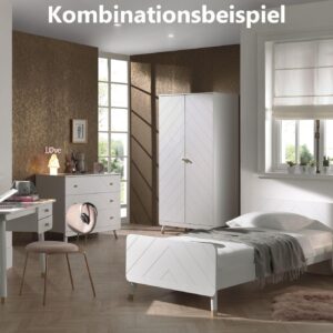 NACHTKOMMODE Kamillah 43x40x45 MDF Satin Weiß Holzwerkstoff 58aufmkessel Möbel > Kommoden & Schubladenschränke > Nachttische Weiß