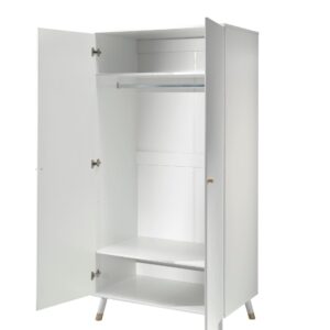 wohnli-moebel-suche-800001045938-1 KLEIDERSCHRANK Kamillah 100x59x200 mit 2 Türen aus MDF in Satin Weiß Holzwerkstoff 58aufmkessel Möbel > Schränke > Kleiderschränke Weiß