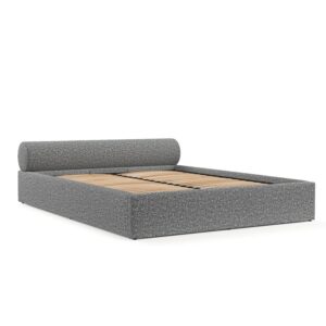 wohnli-moebel-suche-800001045979 Wohnli Möbelsuche - POLSTERBETT Solvo mit Stauraum 200/200 cm Hellgrau im Blur Stoff