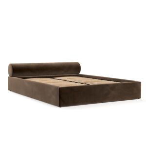 Wohnli Möbelsuche - POLSTERBETT Solvo mit Stauraum 160/200 cm Braun im Kronos Stoff