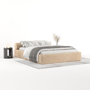 wohnli-moebel-suche-800001047921-1 POLSTERBETT Solvo mit Stauraum 140/200 cm Hellbeige im Kronos Stoff Textil AltaBeds Möbel > Betten > Polsterbetten Beige