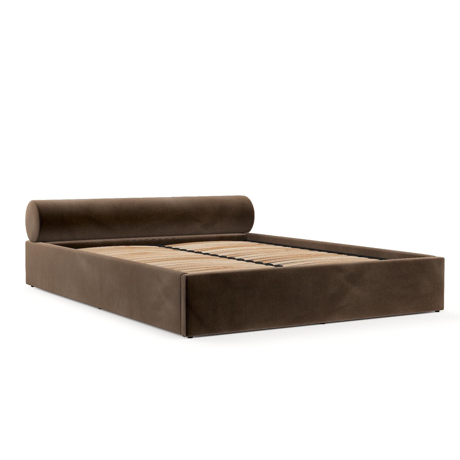 wohnli-moebel-suche-800001047924 Wohnli Möbelsuche - POLSTERBETT Solvo mit Stauraum 140/200 cm Braun im Kronos Stoff