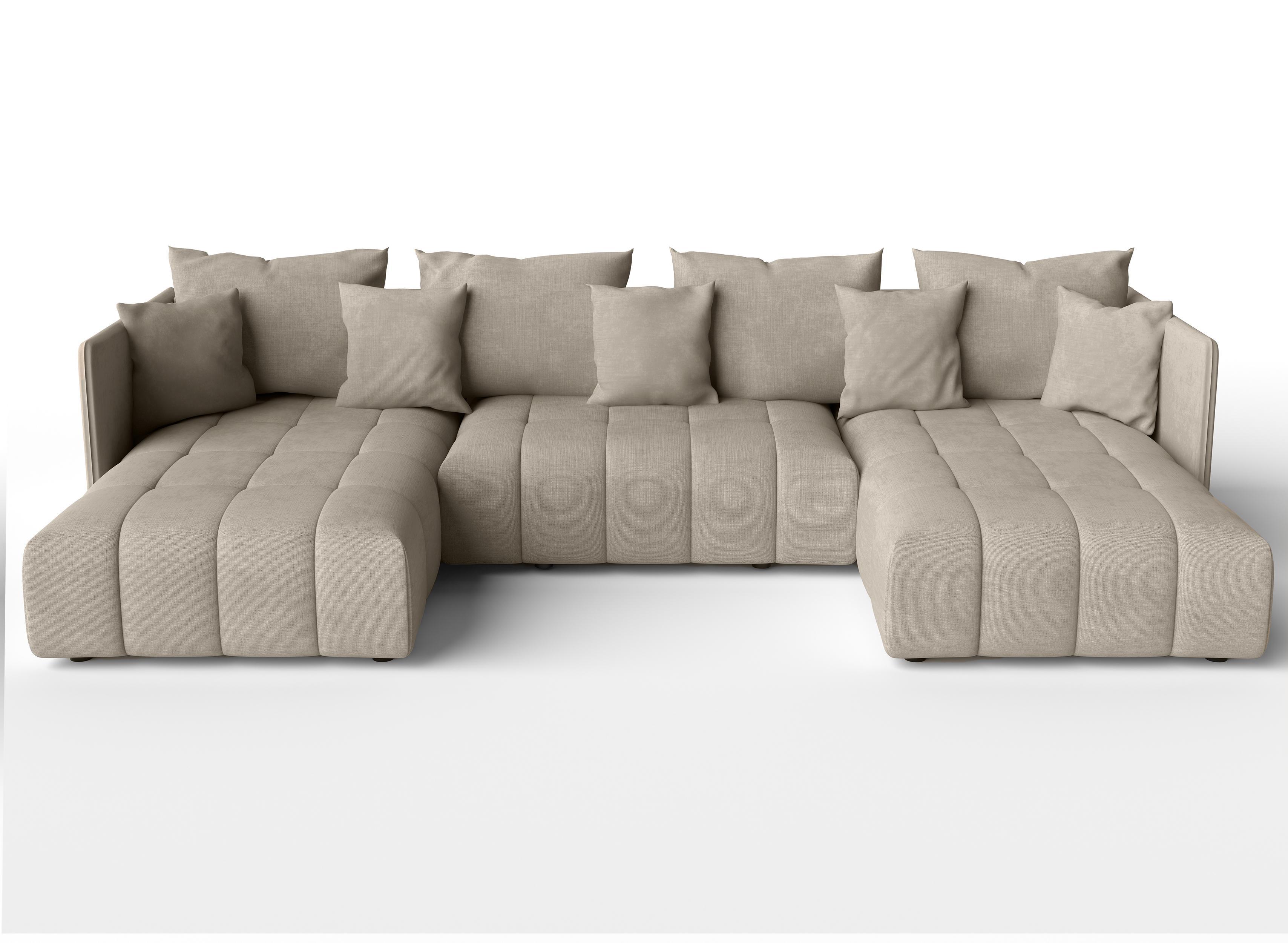 wohnli-moebel-suche-800001048275 Wohnli Möbelsuche - WOHNLANDSCHAFT Veliro U Hellbraun 353/180/83 cm mit Schlaffunktion und Bettkasten