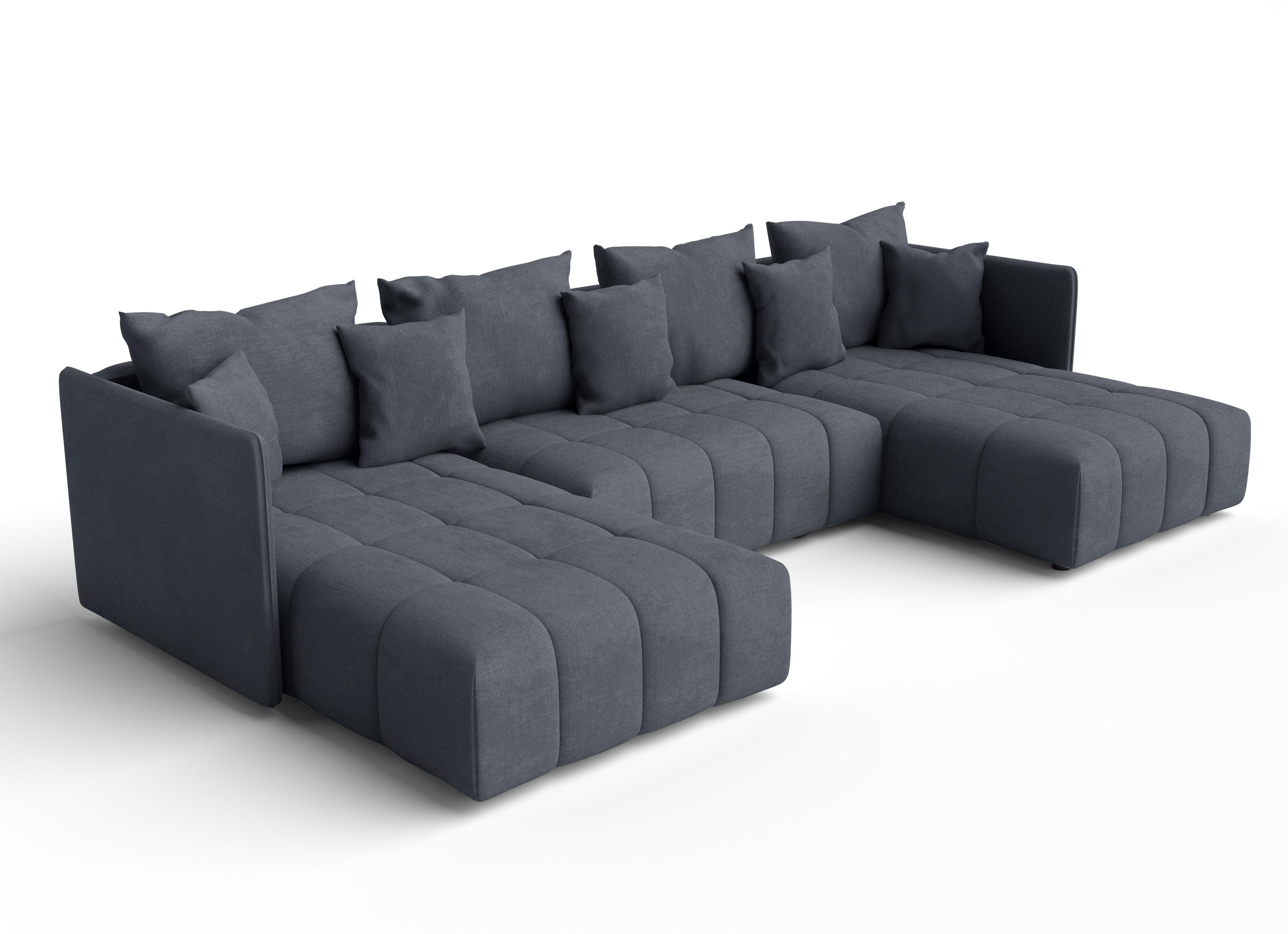 WOHNLANDSCHAFT Veliro U Grau 353/180/83 cm mit Schlaffunktion und Bettkasten Textil AX Living Möbel > Sofas & Couches > Wohnlandschaften > Wohnlandschaften U-Form Grau