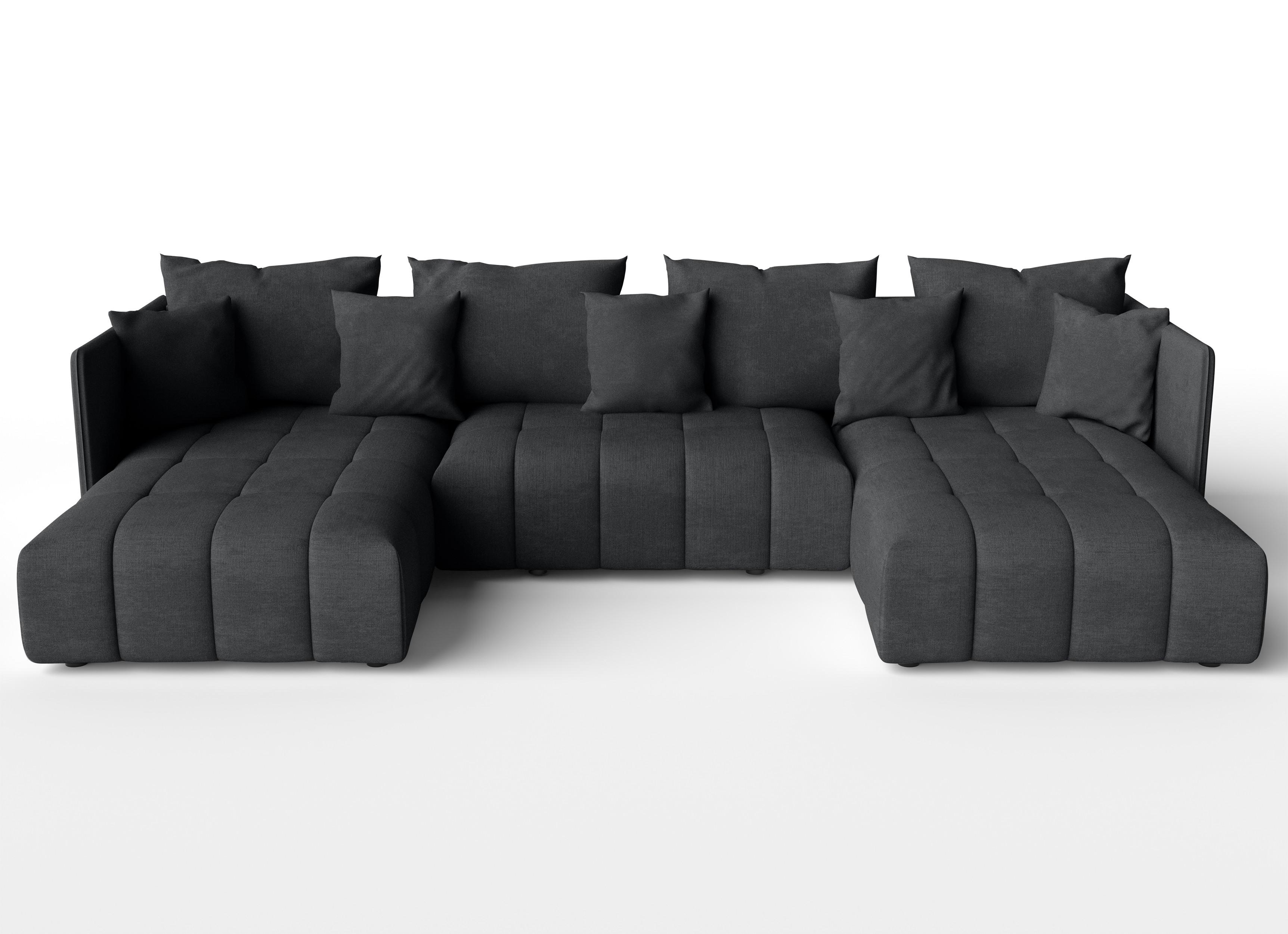 wohnli-moebel-suche-800001048281 Wohnli Möbelsuche - WOHNLANDSCHAFT Veliro U Dunkelgrau 353/180/83 cm mit Schlaffunktion und Bettkasten