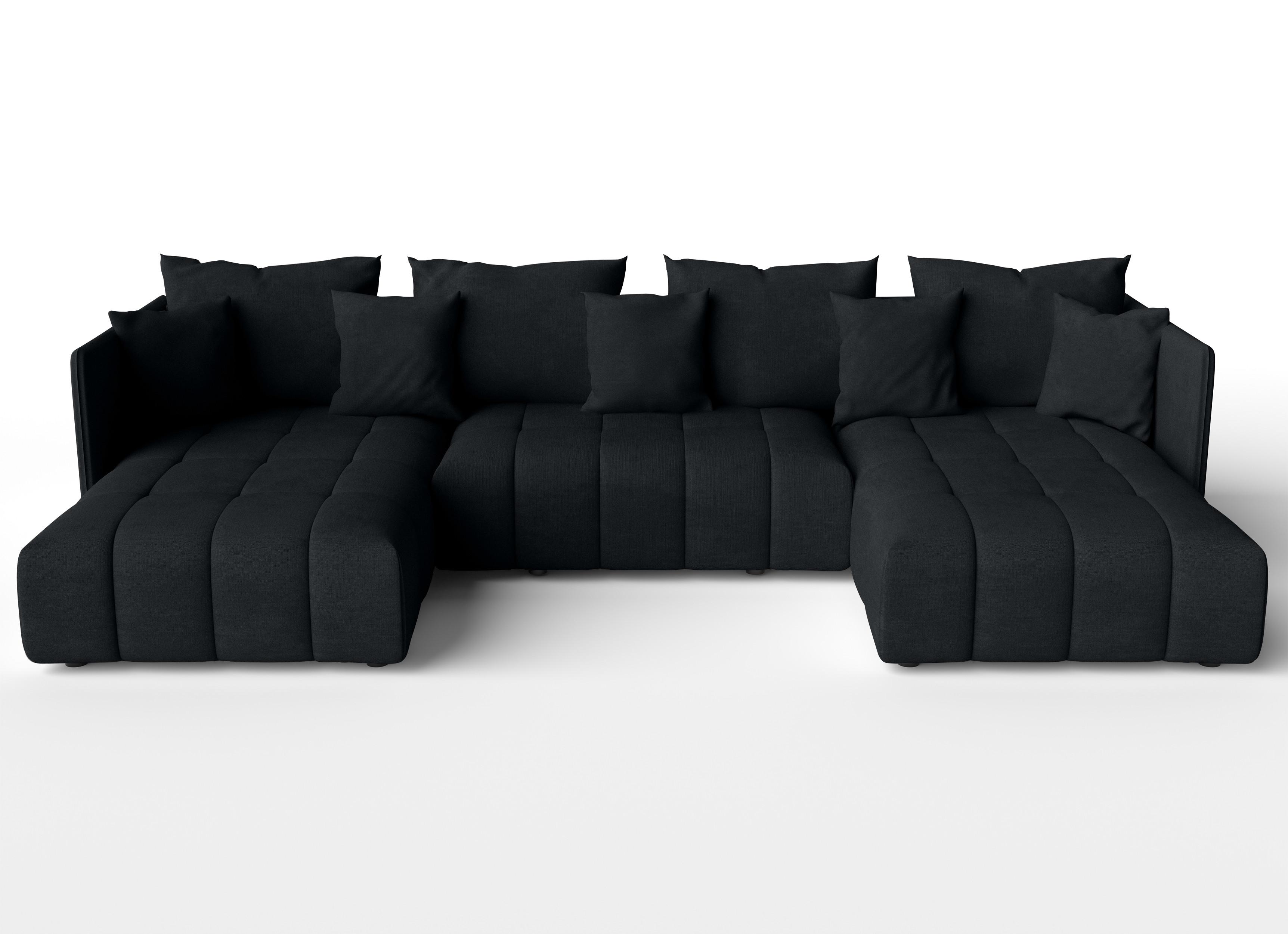 wohnli-moebel-suche-800001048293 Wohnli Möbelsuche - WOHNLANDSCHAFT Veliro U Schwarz 353/180/83 cm mit Schlaffunktion und Bettkasten