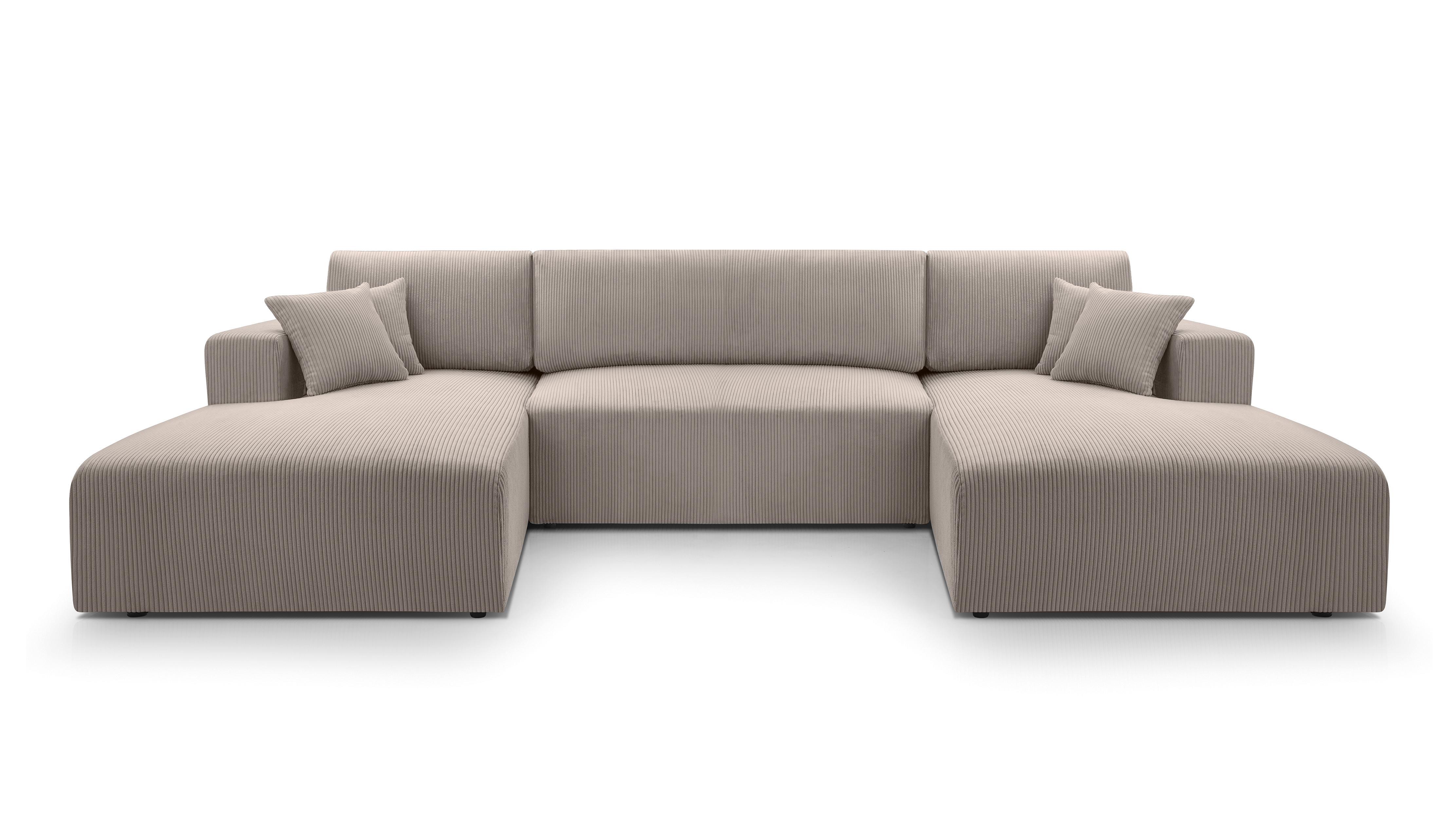 Wohnli Möbelsuche - WOHNLANDSCHAFT Catea Beige 364/145/85 cm mit Schlaffunktion