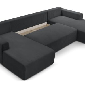 wohnli-moebel-suche-800001048348-1 WOHNLANDSCHAFT Catea Dunkelgrau 364/145/85 cm mit Schlaffunktion Textil AX Living Möbel > Sofas & Couches > Wohnlandschaften > Wohnlandschaften U-Form Grau