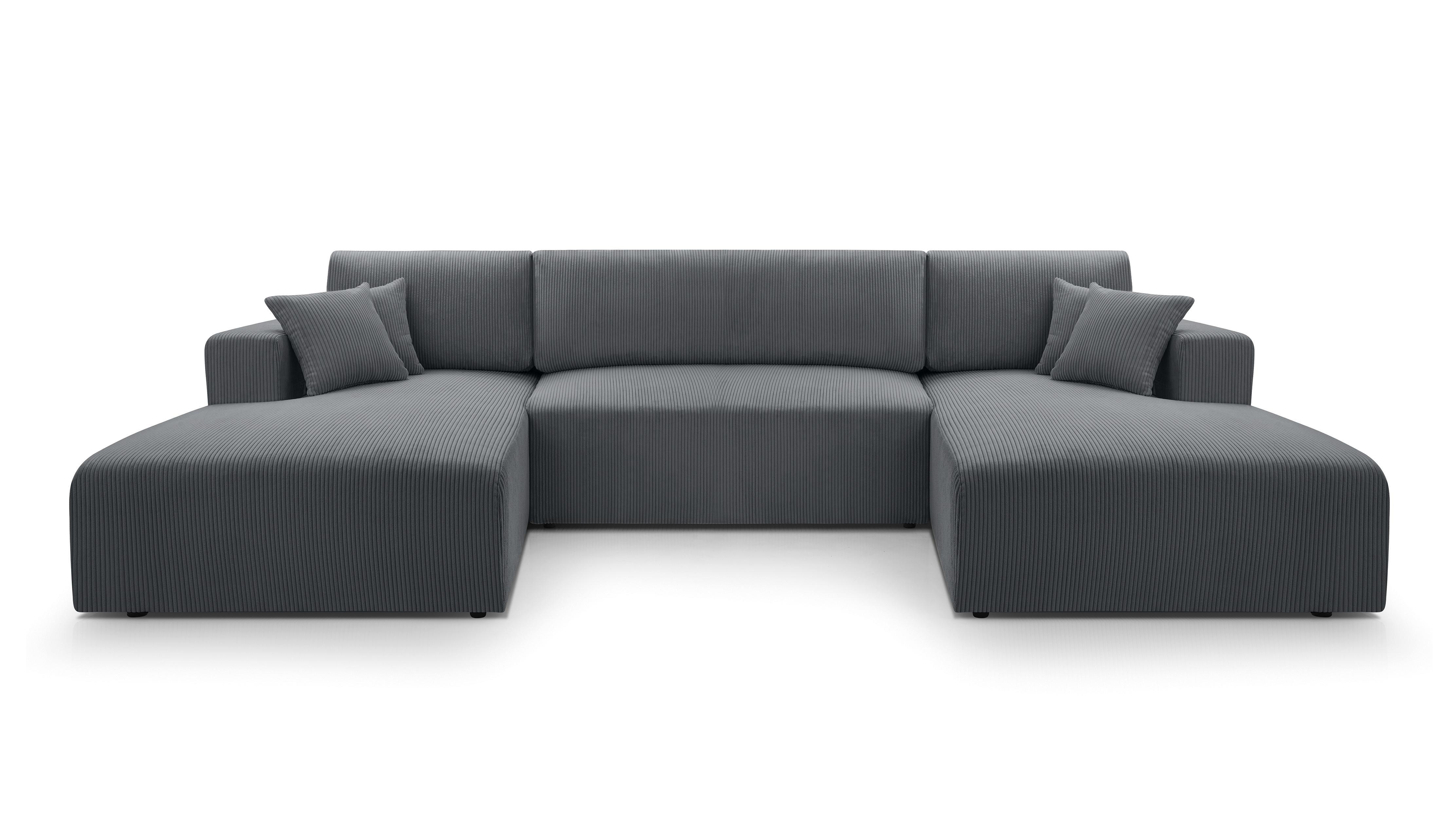 Wohnli Möbelsuche - WOHNLANDSCHAFT Catea Grau 364/145/85 cm mit Schlaffunktion