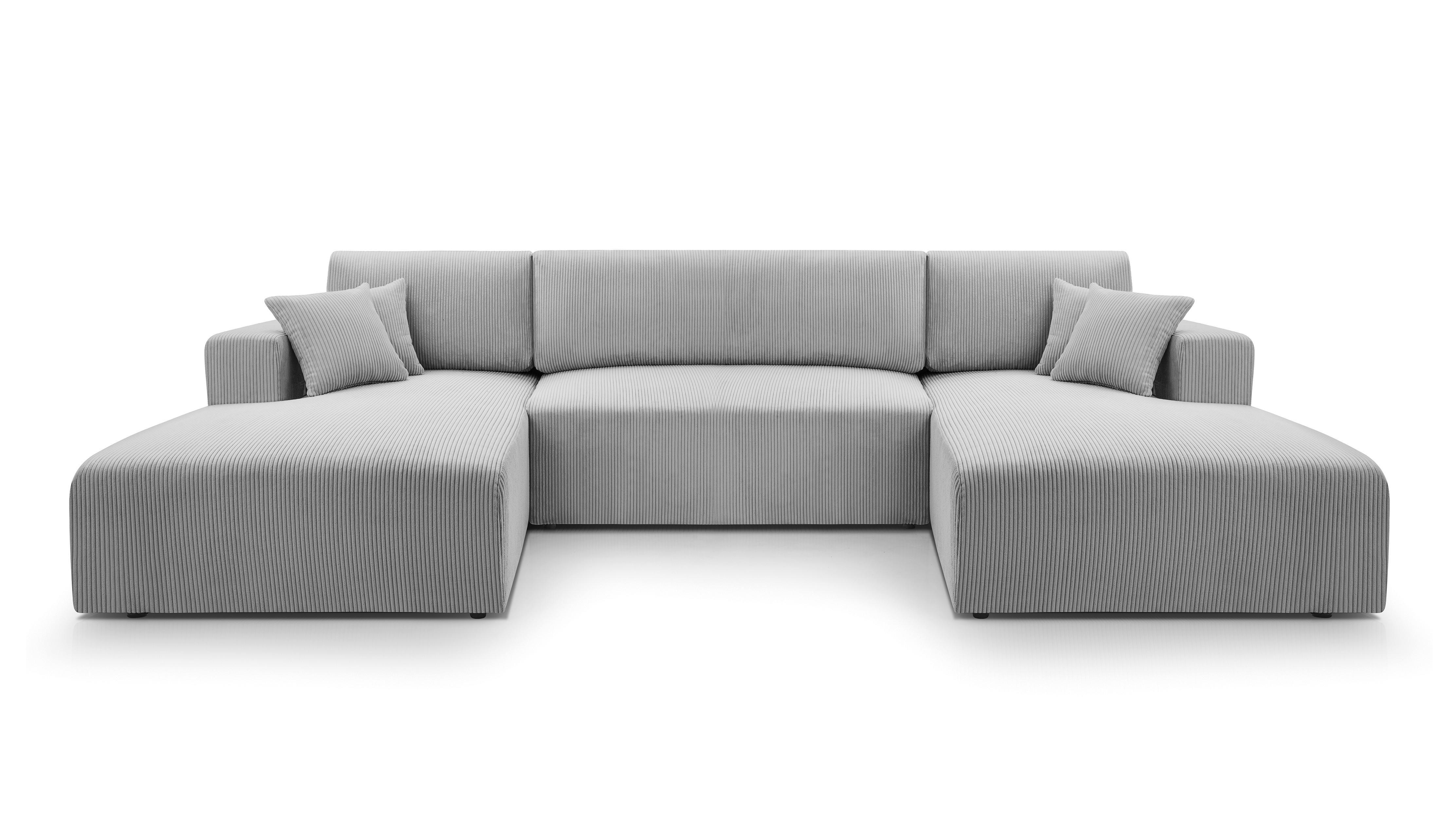 Wohnli Möbelsuche - WOHNLANDSCHAFT Catea Hellgrau 364/145/85 cm mit Schlaffunktion
