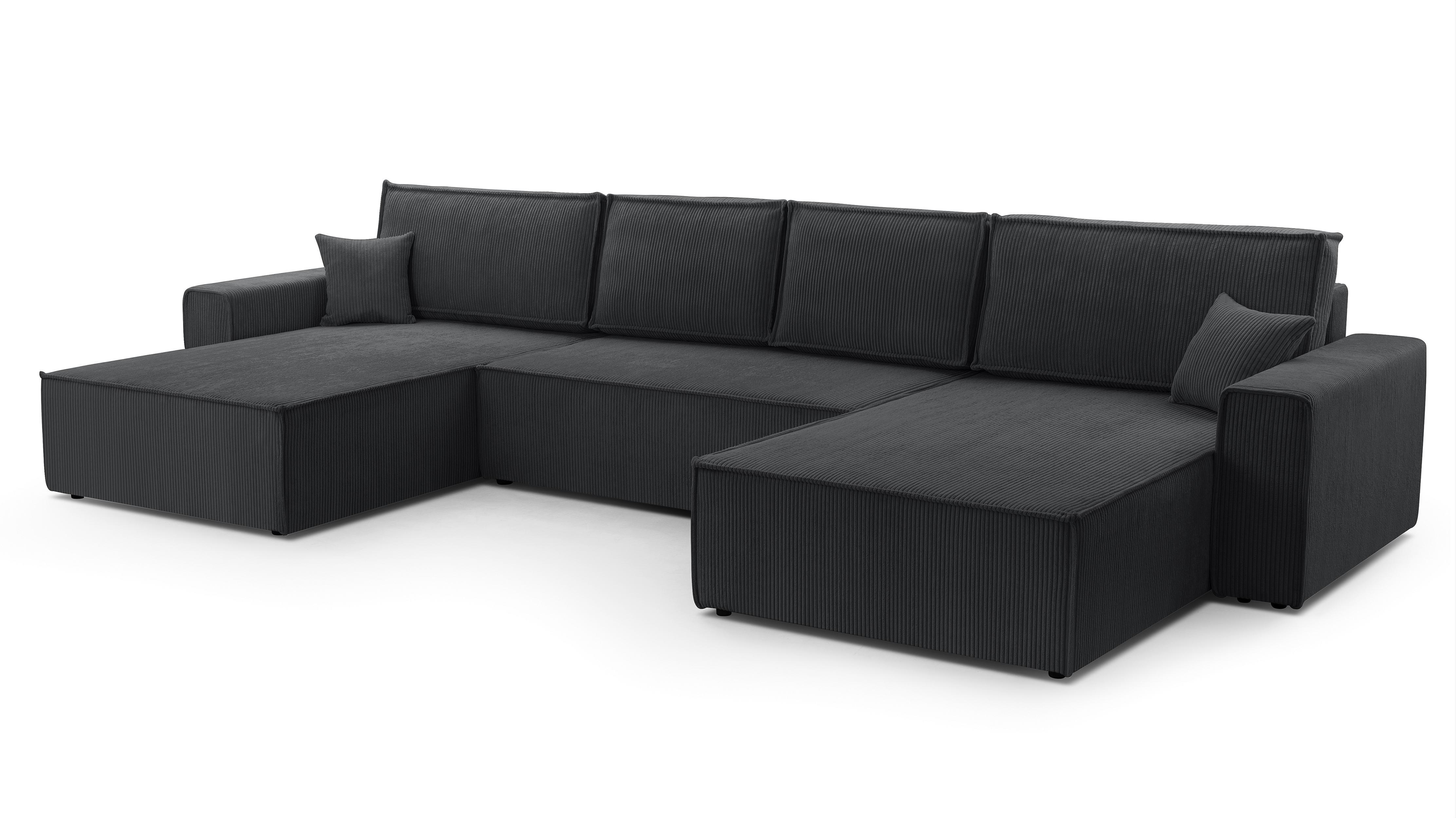 wohnli-moebel-suche-800001048367 Wohnli Möbelsuche - WOHNLANDSCHAFT Cedria Dunkelgrau 389/145/85 cm mit Schlaffunktion