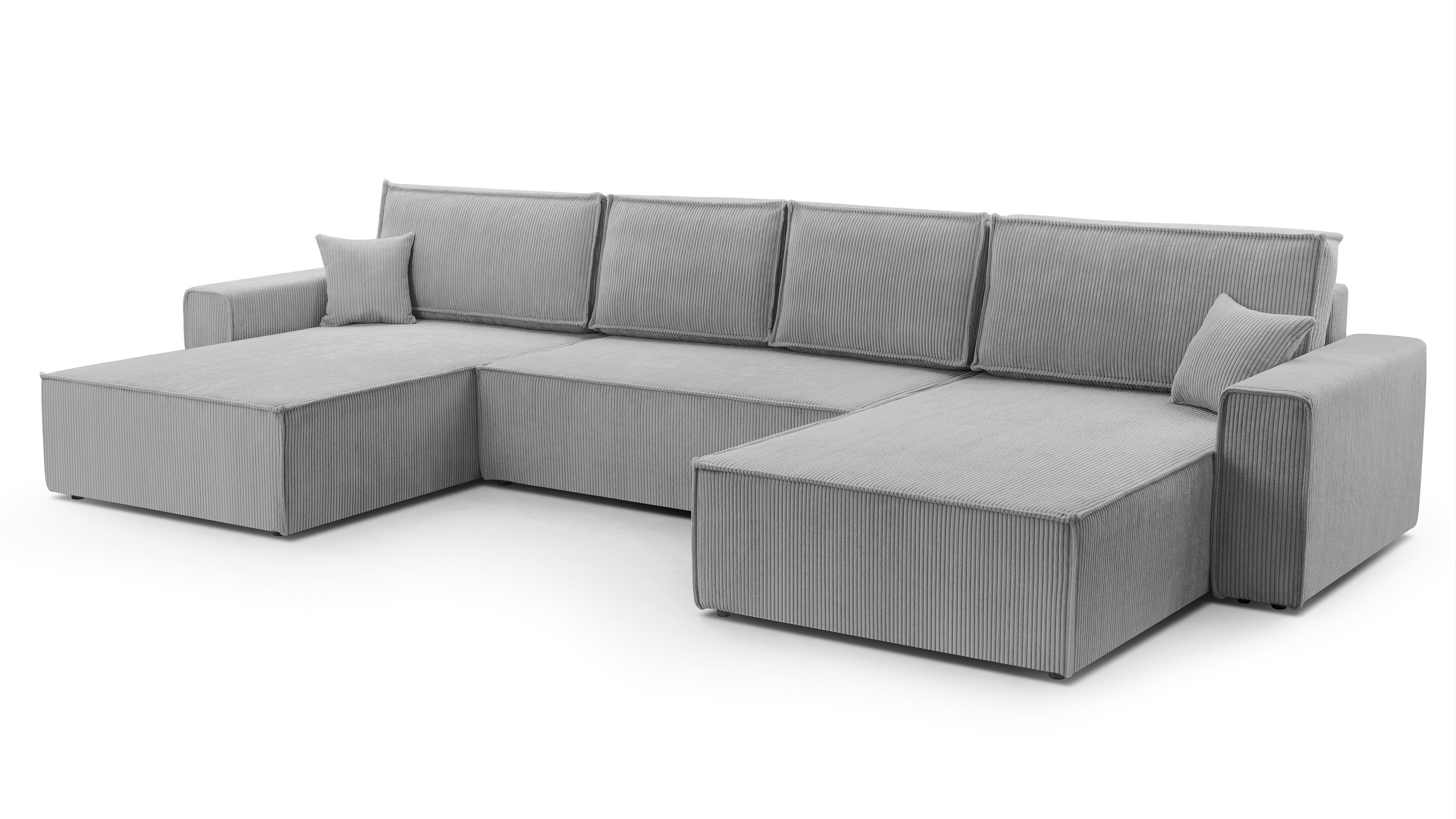 wohnli-moebel-suche-800001048382 Wohnli Möbelsuche - WOHNLANDSCHAFT Cedria Hellgrau 389/145/85 cm mit Schlaffunktion