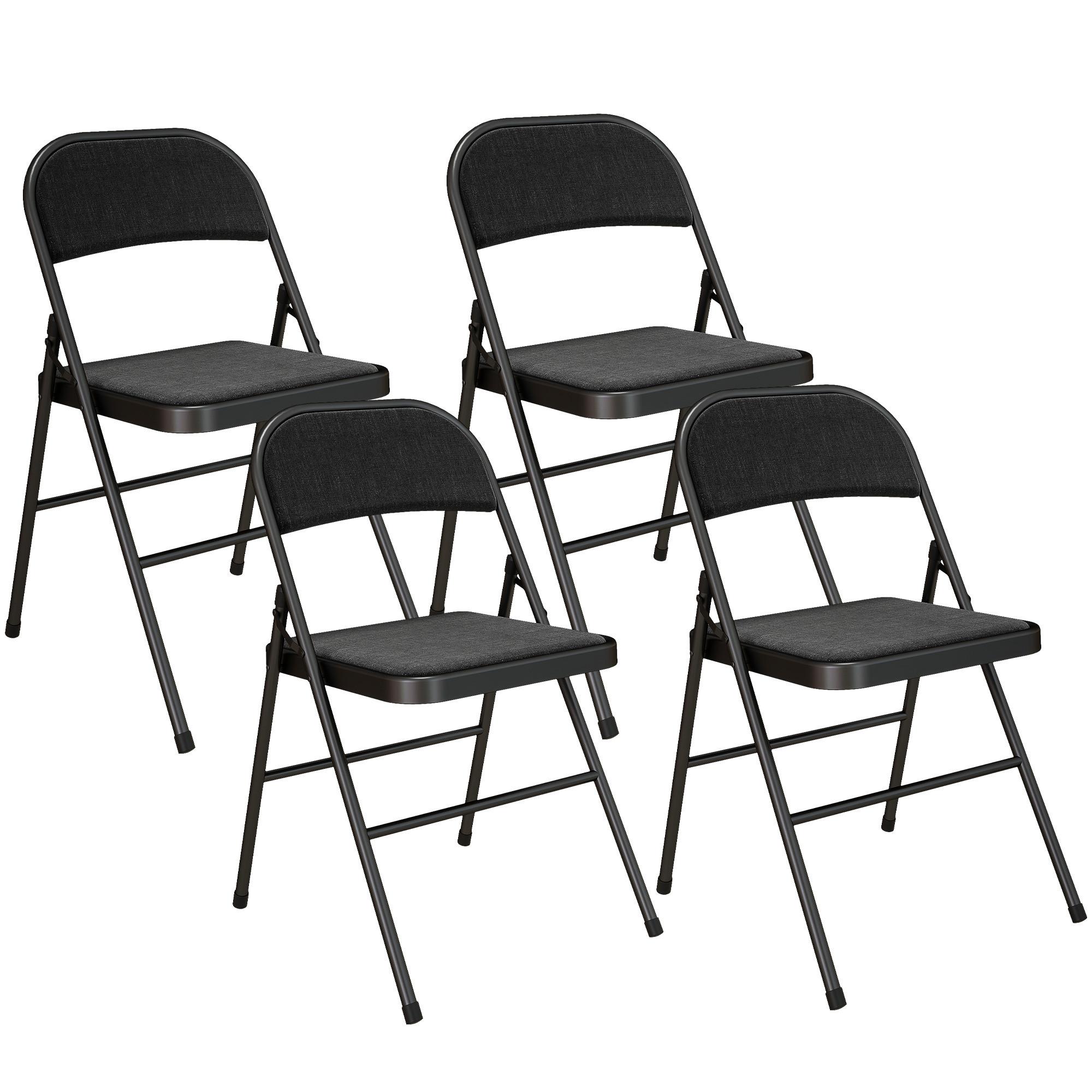 Wohnli Möbelsuche - KLAPPSTUHL 4er Set Polyester Stahl Schwarz