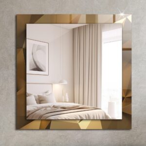 SPIEGEL 60 x 60 cm Rechteckig mit Aufdruck Glas TULUP Spiegel > Wandspiegel Grau
