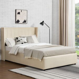 POLSTERBETT Savona beige 140 x 200 cm Holzwerkstoff Juskys Möbel > Betten > Polsterbetten Beige