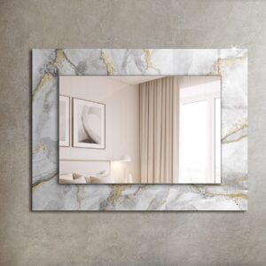wohnli-moebel-suche-800001051625-1 SPIEGEL 80 x 60 cm Rechteckig mit Aufdruck Glas TULUP Spiegel > Wandspiegel Grau