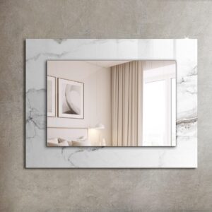 wohnli-moebel-suche-800001051629-1 SPIEGEL 80 x 60 cm Rechteckig mit Aufdruck Glas TULUP Spiegel > Wandspiegel Weiß