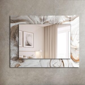 wohnli-moebel-suche-800001051634-1 SPIEGEL 80 x 60 cm Rechteckig mit Aufdruck Glas TULUP Spiegel > Wandspiegel Grau