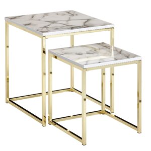 wohnli-moebel-suche-800001053627 Wohnli Möbelsuche - BEISTELLTISCH 2er Set Marmoroptik Metall Robust