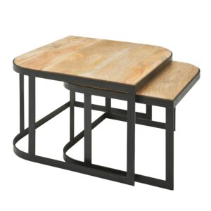 wohnli-moebel-suche-800001053741 Wohnli Möbelsuche - BEISTELLTISCH 2er Set Mango Massivholz Eisen Abgerundete Ecken TIMAVO