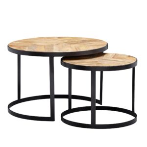 wohnli-moebel-suche-800001054021 Wohnli Möbelsuche - COUCHTISCH 2er Set Massivholz Metall Platzsparend Handgefertigt ESINO