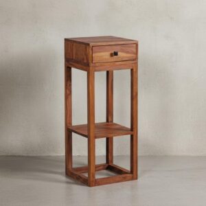 wohnli-moebel-suche-800001054114-1 BEISTELLTISCH – Massivholz quadratisch mit Schublade und Ablagefach Holz KADIMA DESIGN Möbel > Tische > Beistelltische Braun