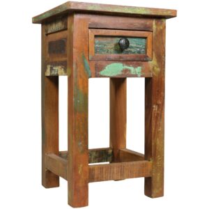 wohnli-moebel-suche-800001054144 Wohnli Möbelsuche - BEISTELLTISCH – Mango Massivholz Braun mit Schublade Shabby Chic