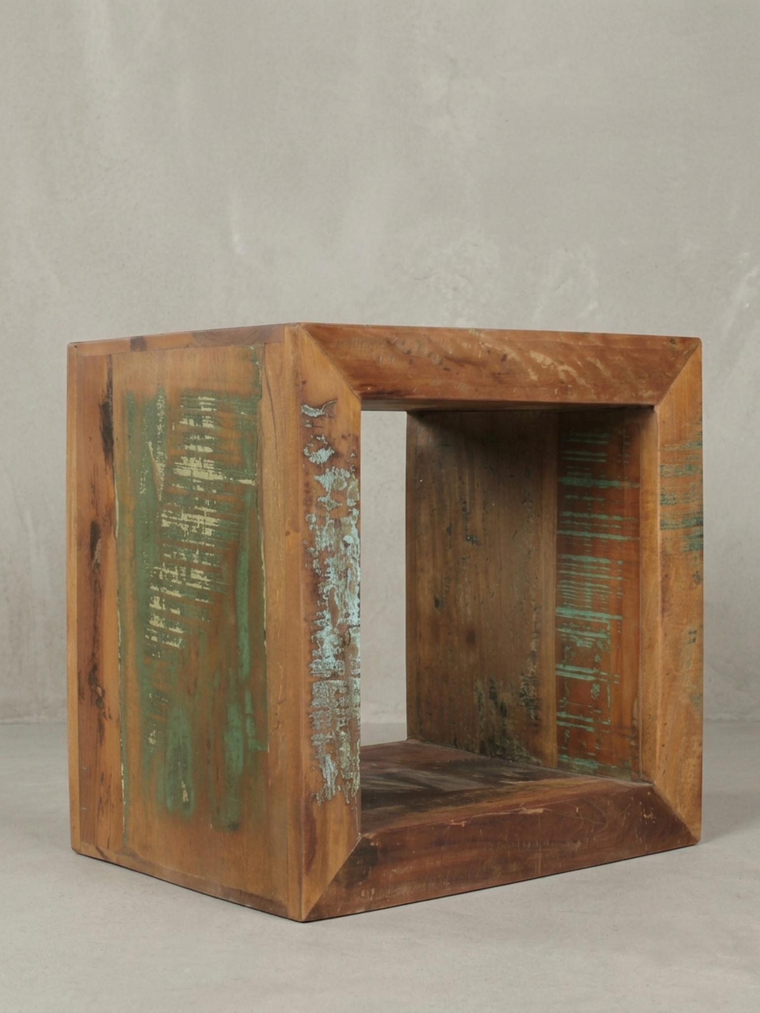 wohnli-moebel-suche-800001054154-1 BEISTELLTISCH – Quadratisch Mango Massivholz 45x45x35 cm Shabby Chic Holz KADIMA DESIGN Möbel > Tische > Beistelltische Braun