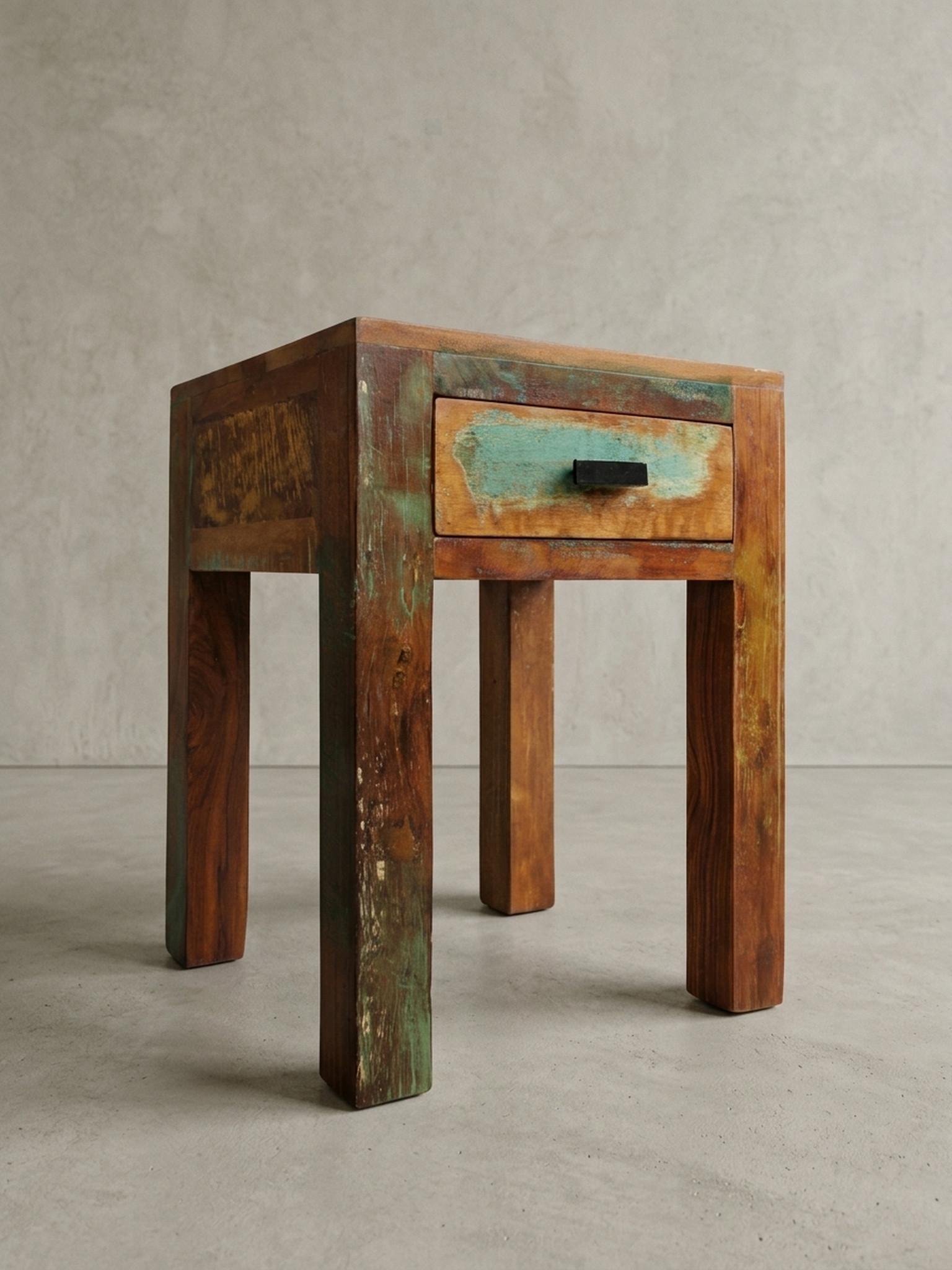 wohnli-moebel-suche-800001054162-1 NACHTTISCH – Mango Massivholz Shabby Chic 40x40x55 cm Holz KADIMA DESIGN Möbel > Tische > Beistelltische Braun