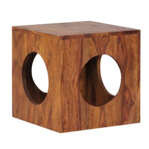 Wohnli Möbelsuche - BEISTELLTISCH – Massivholz quadratisch Cube Design mit Stauraum handgefertigt