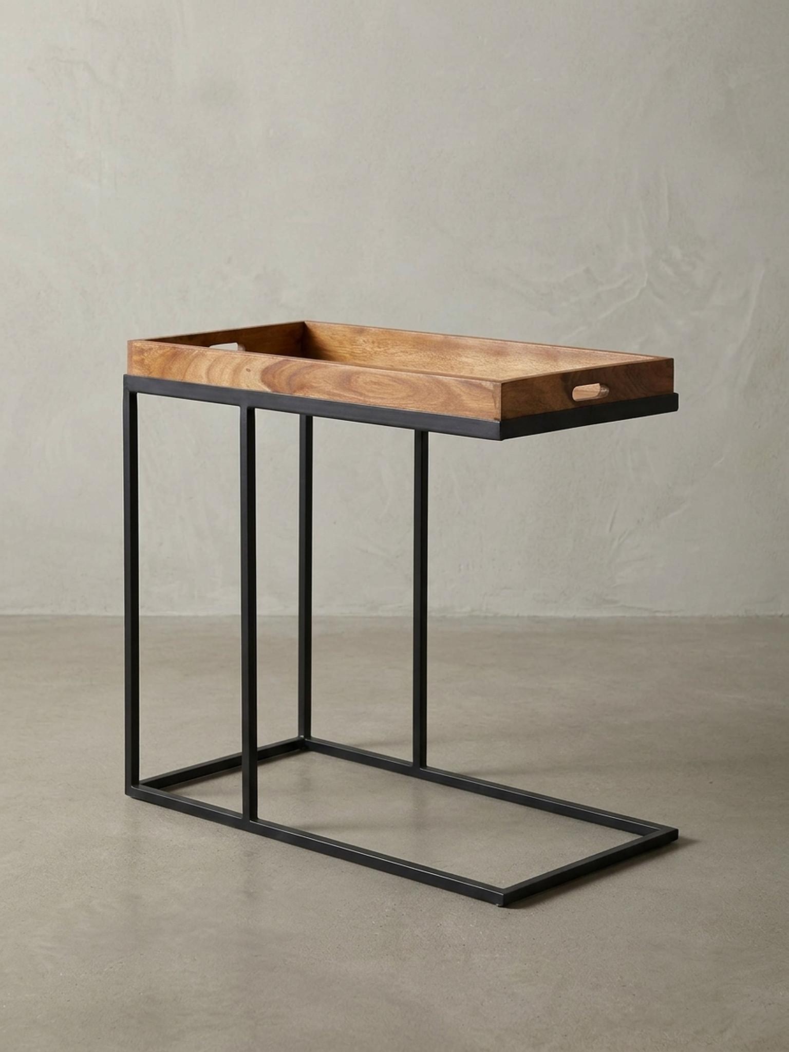 BEISTELLTISCH – Massivholz Metall platzsparend vielseitig Holz KADIMA DESIGN Möbel > Tische > Beistelltische Braun
