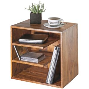 wohnli-moebel-suche-800001054188 Wohnli Möbelsuche - BEISTELLTISCH – Massivholz 43x43x30 cm mit 3 Ablageflächen