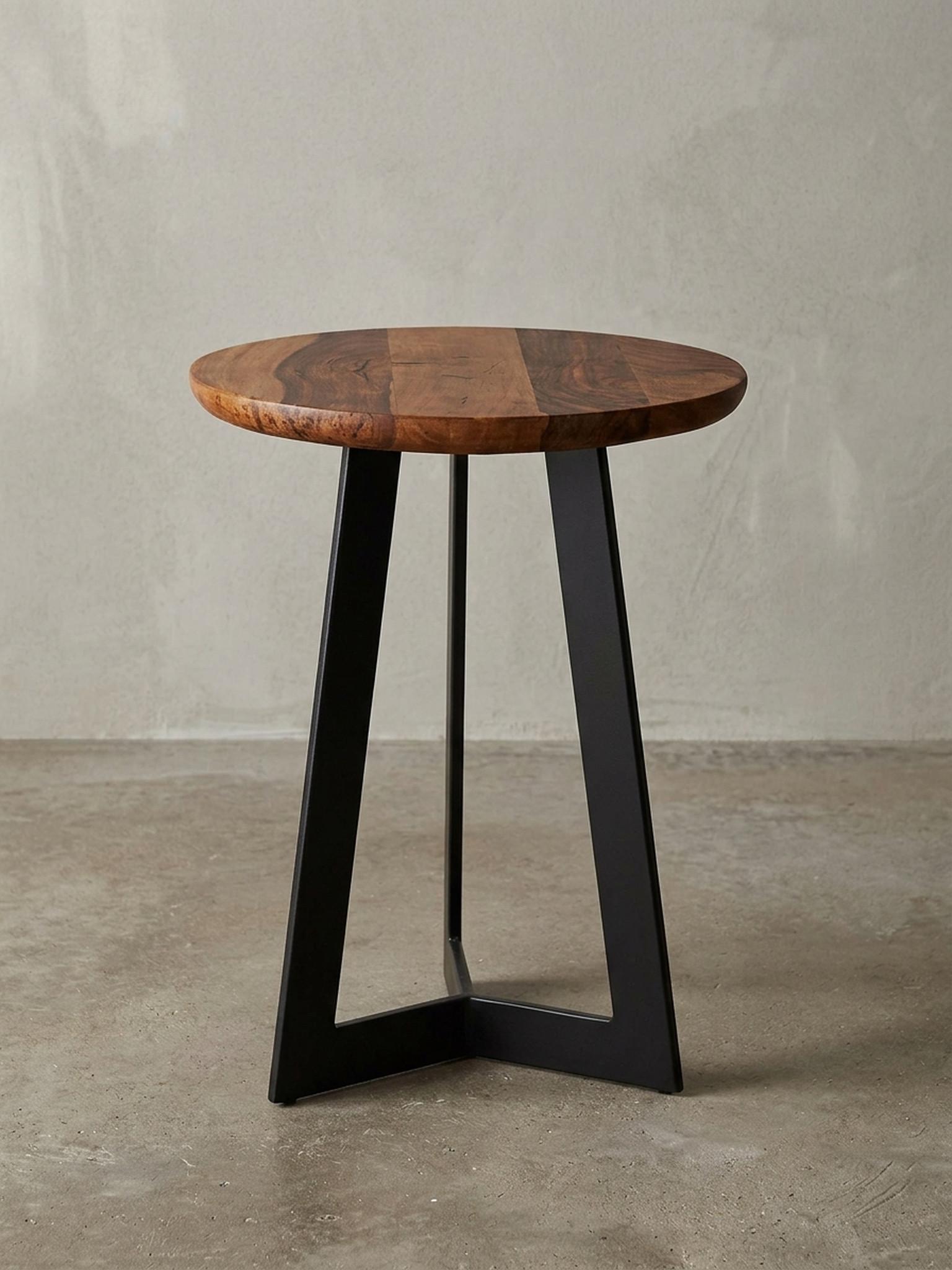 wohnli-moebel-suche-800001054189-1 BEISTELLTISCH – Holz Metall Braun Schwarz 40x40 cm Industrial Maserung Holz KADIMA DESIGN Möbel > Tische > Beistelltische Braun