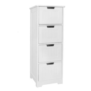 wohnli-moebel-suche-800001054209 Wohnli Möbelsuche - BADKOMMODE Weiß 30x83x30 cm im Landhausstil mit 4 Schubladen und Ablagefläche