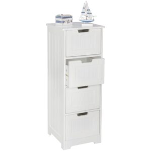 wohnli-moebel-suche-800001054214 Wohnli Möbelsuche - BADSCHRANK Weiß 30x83x30 cm im Landhausstil aus MDF mit 4 Schubladen PATTI