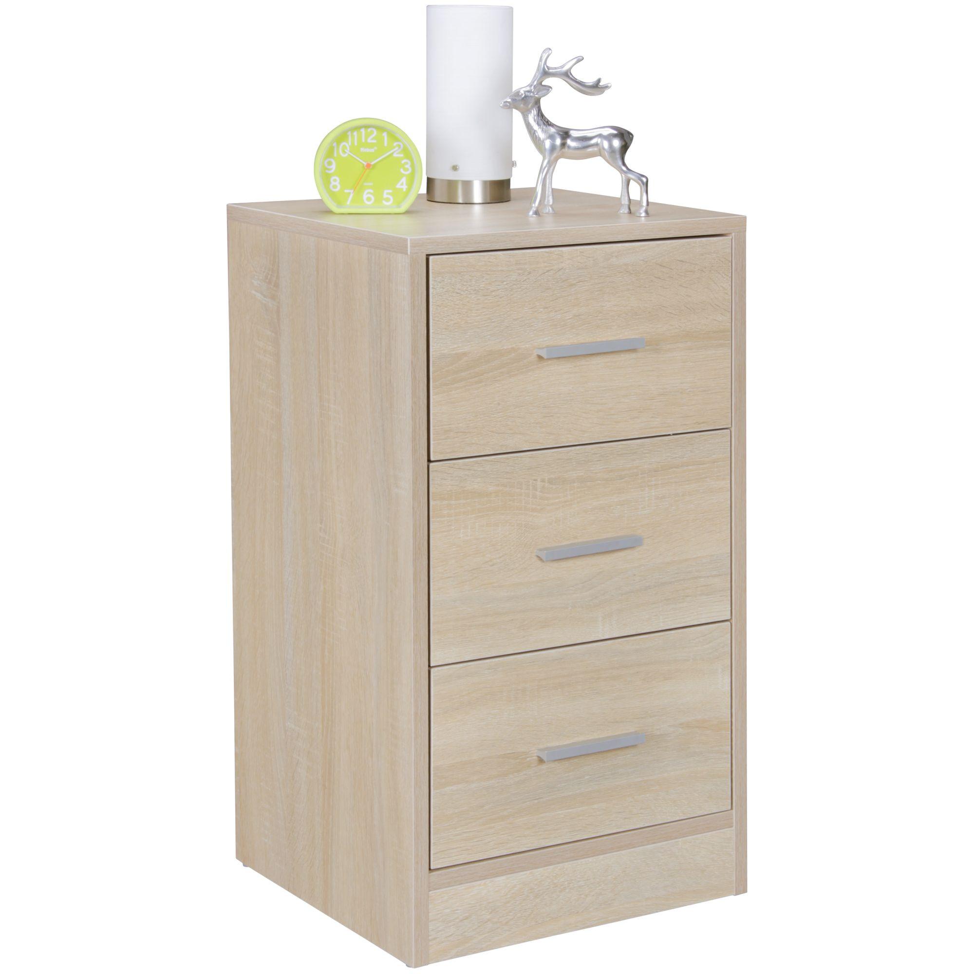 wohnli-moebel-suche-800001056018 Wohnli Möbelsuche - NACHTTISCH Holz 3 Schubladen Melaminbeschichtet Modern