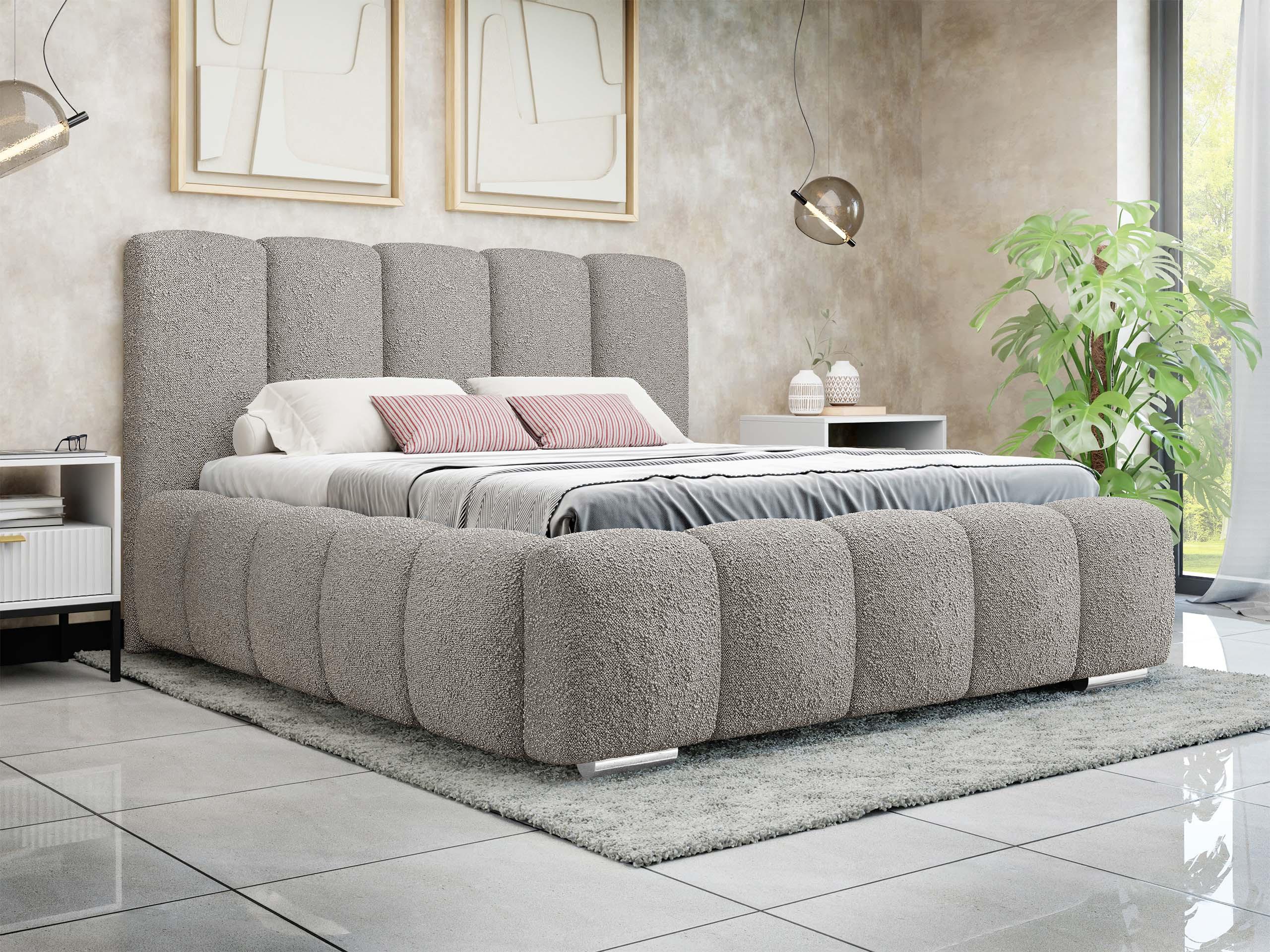 POLSTERBETT Wizko Boucle Textil MIRJAN24 Möbel > Betten > Polsterbetten Grau